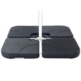 Dalles de Contrepoids 9 Kg pour Parasol 4 Pièces en Plastique Noir Résistant Caria