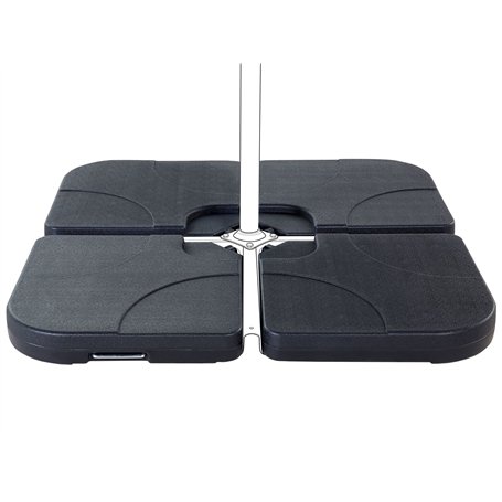 Dalles de Contrepoids 9 Kg pour Parasol 4 Pièces en Plastique Noir Résistant Caria