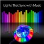 LuminKing Boule disco - Éclairage de fête contrôlé par la musique avec connexion USB, portable et léger