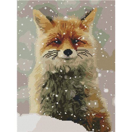 Abillyn Kit de broderie au point de croix Motif renard et neige