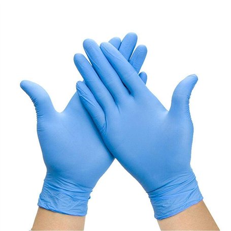 Boîte de 100 gants jetables en nitrile Bleu Taille L