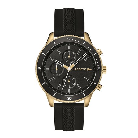 Lacoste Montre Analogique Multifunction à Quartz pour Homme avec Bracelet en Silicone Noir - 2010994