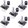 Taiss KY-040 KY-040 Lot de 5 modules d'encodeur rotatif à 360° avec bouton poussoir pour l'électronique automobile et audio mult