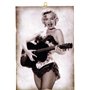 KUSTOM ART Tableau quadrillage style vintage série acteurs Hollywood Marilyn Monroe Impression sur bois 18 x 25 cm. Ameublement