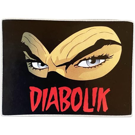 KUSTOM ART Aimant (aimant) Série Bandes dessinées Diabolik Vintage de collection Impression sur bois 10 x 6 cm