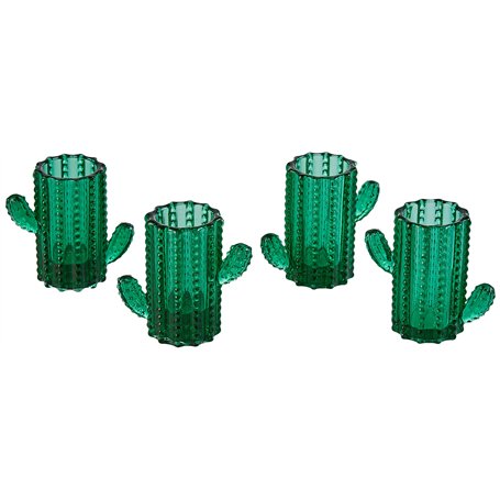 Excelsa Cactus Lot de 4 verres à liqueur en verre