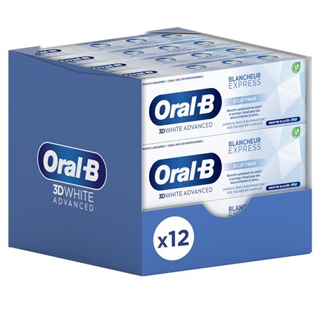 Oral-B 3D White Advanced Express Blancheur et Éclat Dentifrice 75 ml Lot de 12