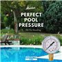 Manomètre pour eau Manomètre pour piscine 60PSI 1/4 "NPT Montage inférieur, filetage en pouces Balances mécaniques Manomètre Man