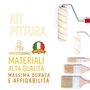 PENNELLIFICIO 2000 | Kit de peinture professionnelle composé de grand rouleau et petit rouleau, 3 pinceaux, bac en plastique, ru