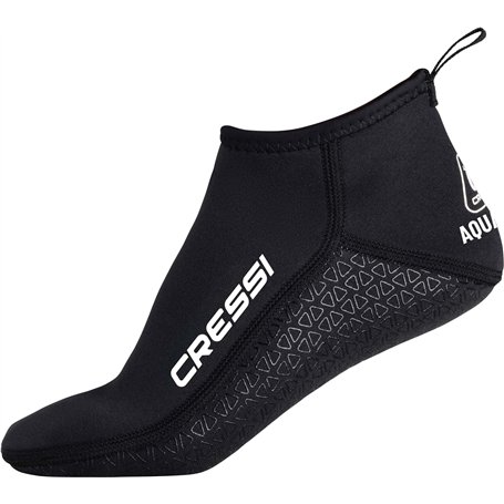 CRESSI Aqua Grip Socks 3mm Bottillons en Néoprène Double Doublure Noir 3 mm avec Semelle Antidérapante