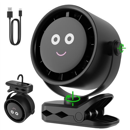 Ventilateur Portable - 4000mAh Mini Ventilateur de Table Silencieux avec Clip|Crochet