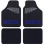 SPARCO 4 pièces carpette Universel avec éraflures Gauche/Droite Logo Bleu Tapis Noir