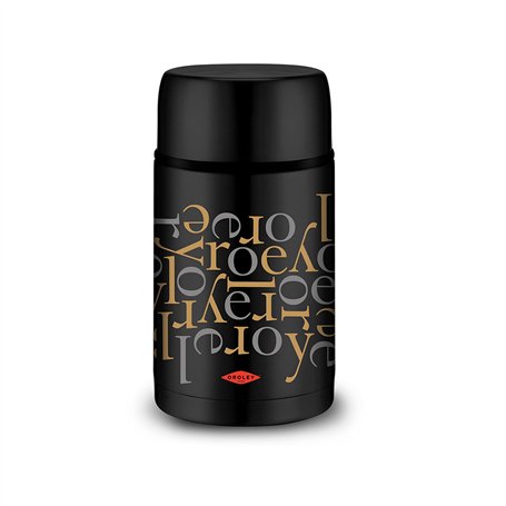 Thermos pour aliments Oroley Noir Acier inoxydable 1 L Lettres