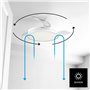 Taurus Fresko Hide&Go Ventilateur de plafond avec lumière, 3 pales, ultra silencieux, minuterie 8 heures, 6 vitesses, télécomman