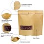 YFOX 50 pièces sac en papier kraft zip petit sac en papier avec fenêtre sac ziplock alimentaire-adapté aux graines de thé de caf