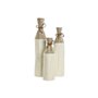 Ensemble de 3 Vases Home ESPRIT Blanc Doré Métal 14 x 14 x 67 cm (3 Pièces)