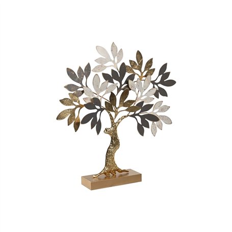 Figurine Décorative Home ESPRIT Gris Doré Arbre Moderne 50 x 9 x 52 cm