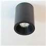 wonderlamp Spot surface pour intérieur ou extérieur noir, IP65, convient pour salles de bains, ampoule GU10, cylindrique, Lutar