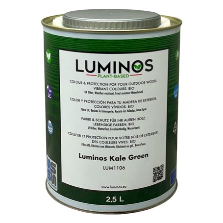 Luminos LUM1106 - KALE GREEN - Lasure Biobased pour bois extérieur à l'eau - Vert Kale 2