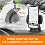 Support Telephone Voiture Ventouse Tableau de Bord Pare Brise Rotation a 360 positionnement Horizontal et Vertical reglage Unive