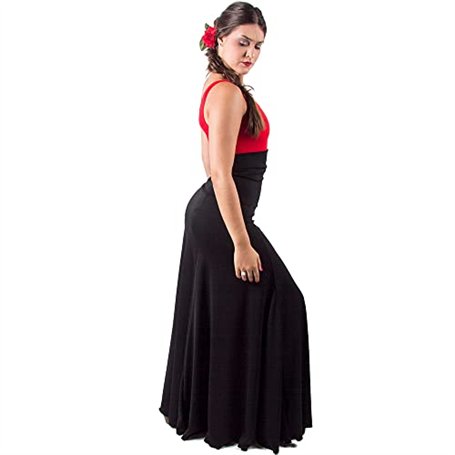 El Rocío - Jupe Flamenca d’Entraînement avec 4 Godets et Taille Haute - Grand Volume et Confort - Jupes de Danse Flamenco pour F