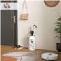 HOMCOM Porte-parapluie en acier avec 4 crochets et plateau d'égouttement amovible Blanc pour entrée bureau 17 x 17 x 41 cm