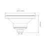 AR111 Ampoule LED GU10 13 W 230 V 45 ° Blanc chaud 2700 K Réflecteur QR111 à intensité variable