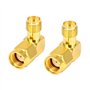 Boobrie 90 Degrés RP SMA Adaptateur Coaxial Connecteur RP SMA Mâle(trou) à RP SMA Femelle(broche) Connecteur Angle Droit RP-SMA