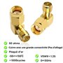 Boobrie 90 Degrés RP SMA Adaptateur Coaxial Connecteur RP SMA Mâle(trou) à RP SMA Femelle(broche) Connecteur Angle Droit RP-SMA