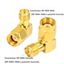 Boobrie 90 Degrés RP SMA Adaptateur Coaxial Connecteur RP SMA Mâle(trou) à RP SMA Femelle(broche) Connecteur Angle Droit RP-SMA