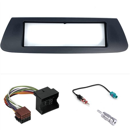 KIT Montage autoradio Façade Cadre de Radio 1 DIN Faisceau iso Marron foncé Compatible avec Renault Scenic 2009 +