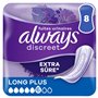 Always Discreet Serviettes Pour Fuites Urinaires Femmes Long Plus 8 Serviettes Protection Extra Sûre Et Discrétion Optimale