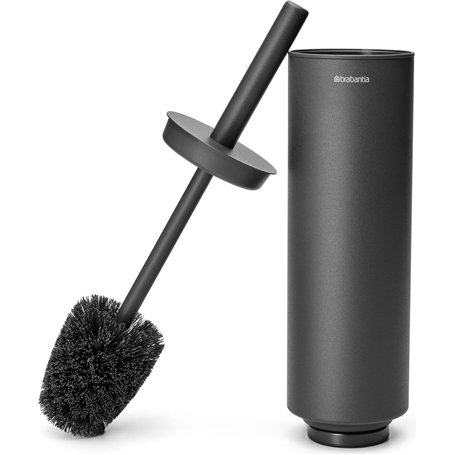 Brabantia - Brosse de Toilettes et Support Mindset - Poignée de Protection en Acier - Résiste à la Corrosion - Accessoire de Sal