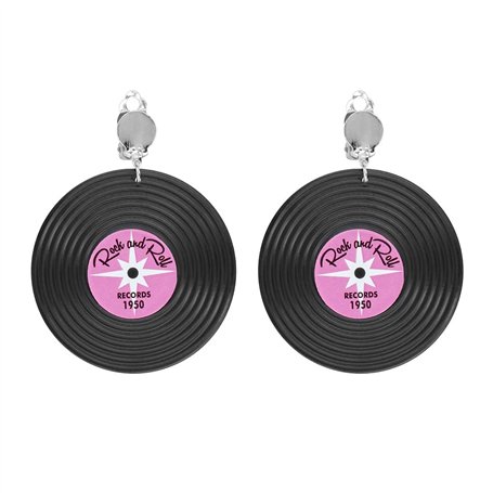 Boucles D'oreilles Disco Femme I Deguisement Annee 50 I Disque Vinyl I Rock n Roll