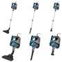 Bestron Aspirateur à main sans sac avec tube télescopique, Rayon d'action : 6,5 m, Capacité : 0,6 L, 600 W, bleu/gris