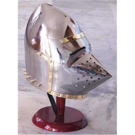 The New Antique Store Casque médiéval à facettes en forme de cochon d'armure - casque de costume d'armurerie de couffin