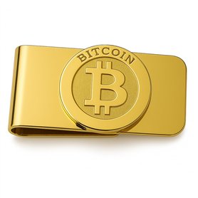 Pince à billets BTC Bitcoin - Porte-cartes plaqué or Pince à billets BTC Bitcoin - Porte-cartes plaqué or