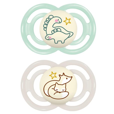 MAM MAM Perfect Lot de 2 tétines ultra fines et flexibles en silicone faciles à accepter avec boîte auto-stérilisatrice à partir