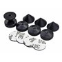 PrecisionGeek Jeu de Pointes et Patins d'enceinte diamètre 20 mm Pointes Coniques en Aluminium anodisé Noir Patins moletés sur L