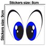 SkinoEu® 2 x Autocollants Stickers Vinyle Paire Yeux Bleu Casque Eyes Voiture Camion Fenêtre Porte Auto Moto Vélo Tuning B 74