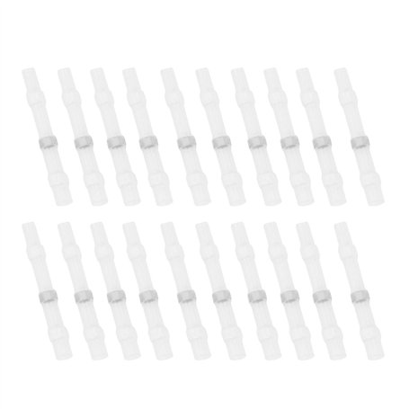 50 Pièces Thermorétractable Soudure Connecteur Joint Bout Fil Terminal Manchon Tube étanche Soudure Joint Fil Connecteurs Blanc