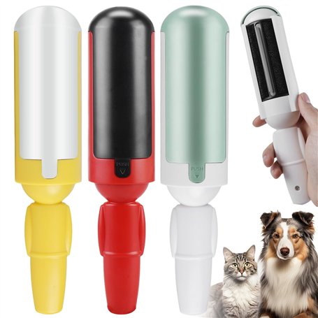 Lot de 3 rouleaux d'épilation pour poils d'animaux - Réutilisable - Pour poils de chien