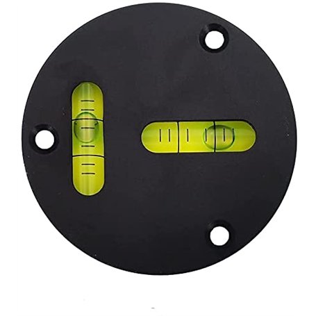 Umei Niveau de verre universel en métal rond horizontal à bulle de type T Instrument bidirectionnel Diamètre 60 mm Précision 2 m