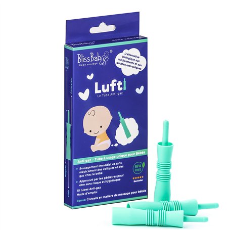 BlissBaby Lufti - Le Tube Anti-Gaz - Soulagement immédiat des coliques et gaz chez le bébé