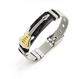 UNGUGU Bracelet De Guitare en Maille,Bracelet en Acier Inoxydable,Bracelet Punk, Bijoux for Les Amateurs De Musique UNGUGU Bracelet De Guitare en Maille