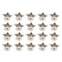 Jeanoko Bouton de Goujon en métal argenté 20 pièces en Forme d'étoile Bouton à vis Rivets pour vêtements en Cuir Artisanat(Flat