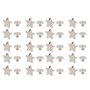 Jeanoko Bouton de Goujon en métal argenté 20 pièces en Forme d'étoile Bouton à vis Rivets pour vêtements en Cuir Artisanat(Flat