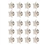 Jeanoko Bouton de Goujon en métal argenté 20 pièces en Forme d'étoile Bouton à vis Rivets pour vêtements en Cuir Artisanat(Flat