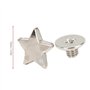 Jeanoko Bouton de Goujon en métal argenté 20 pièces en Forme d'étoile Bouton à vis Rivets pour vêtements en Cuir Artisanat(Flat
