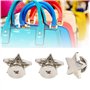 Jeanoko Bouton de Goujon en métal argenté 20 pièces en Forme d'étoile Bouton à vis Rivets pour vêtements en Cuir Artisanat(Flat